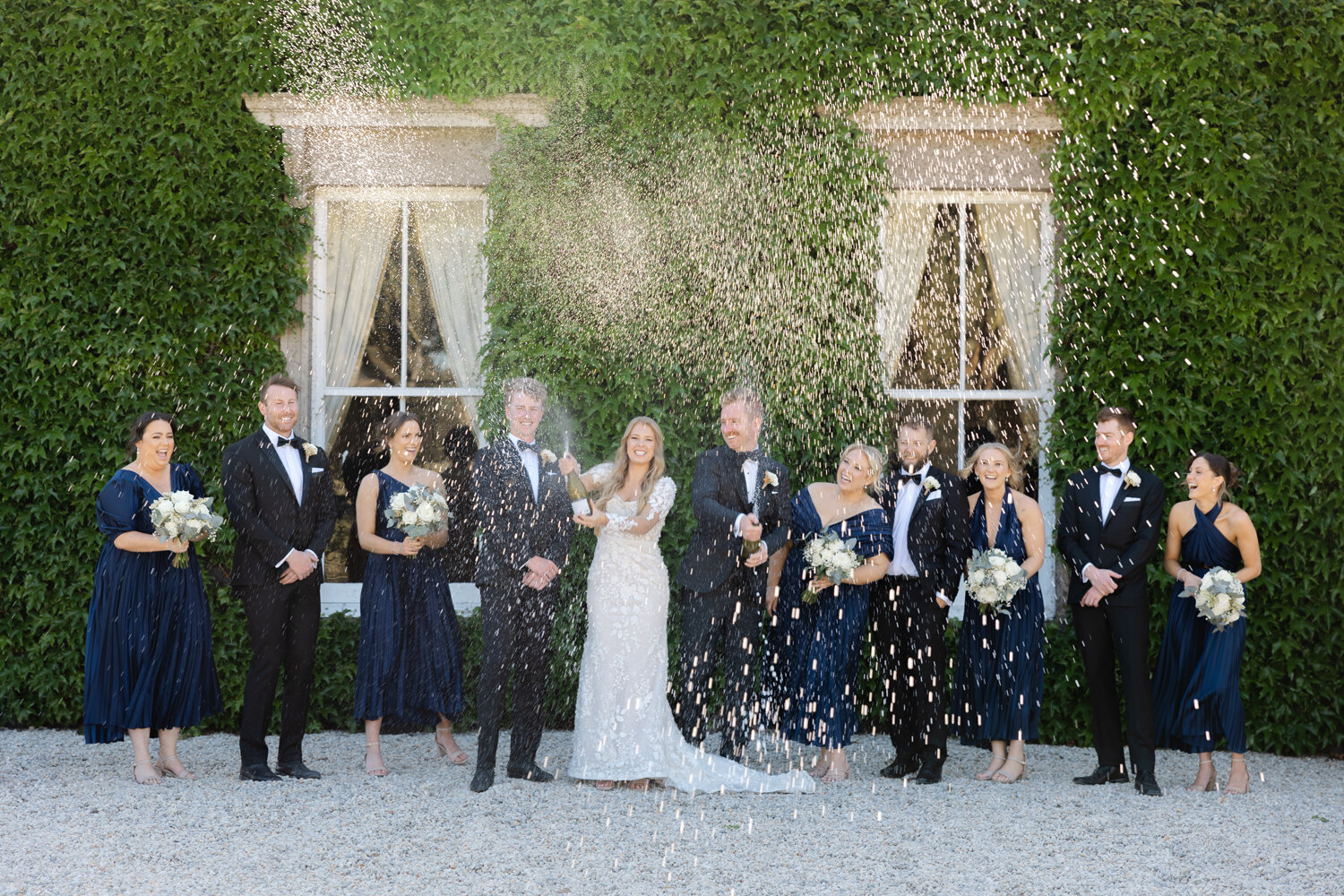 Bridal party at Barunah Plains Homestead Hesse Victoria