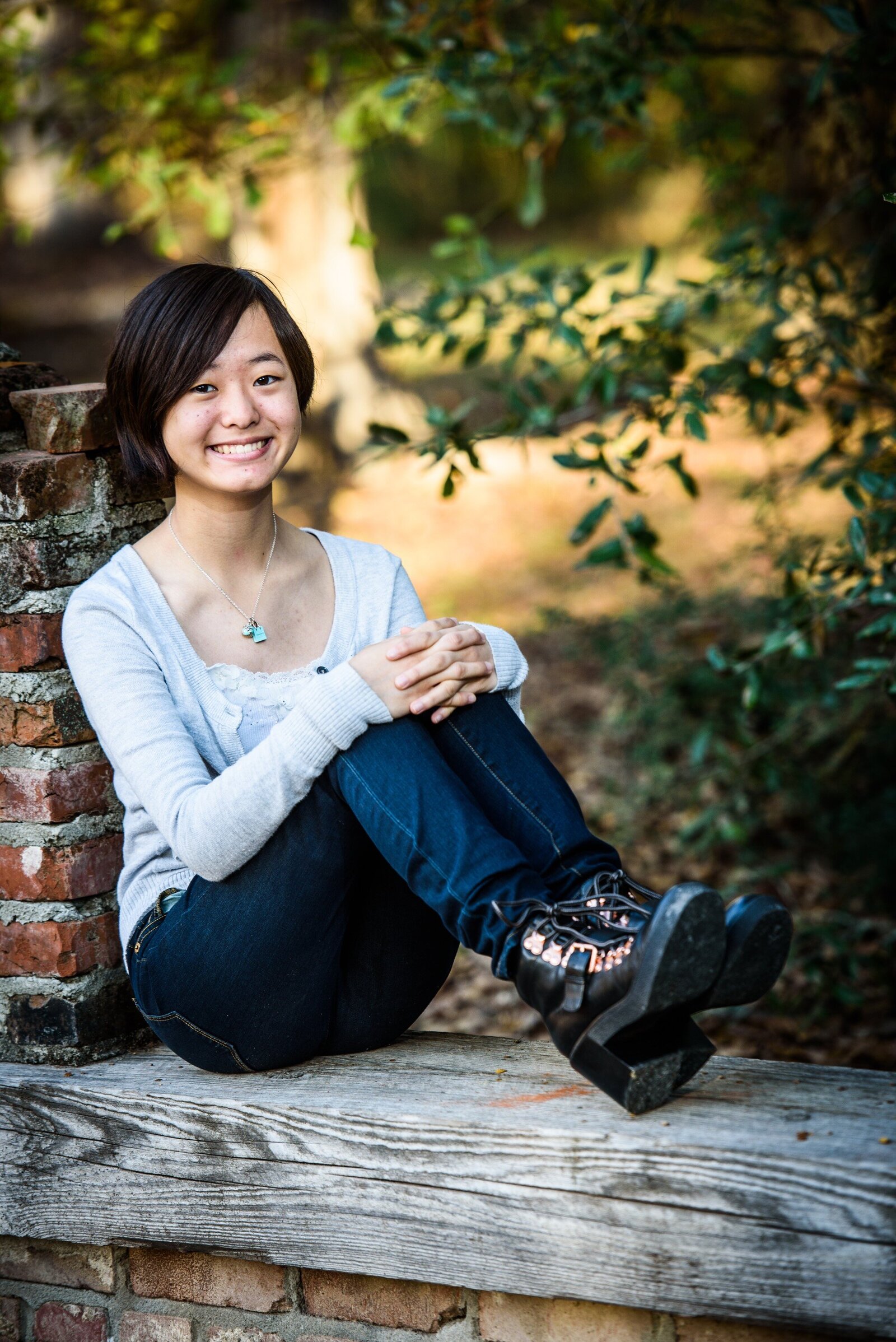 Slidell senior portrait at Camp Salmen Nature Park