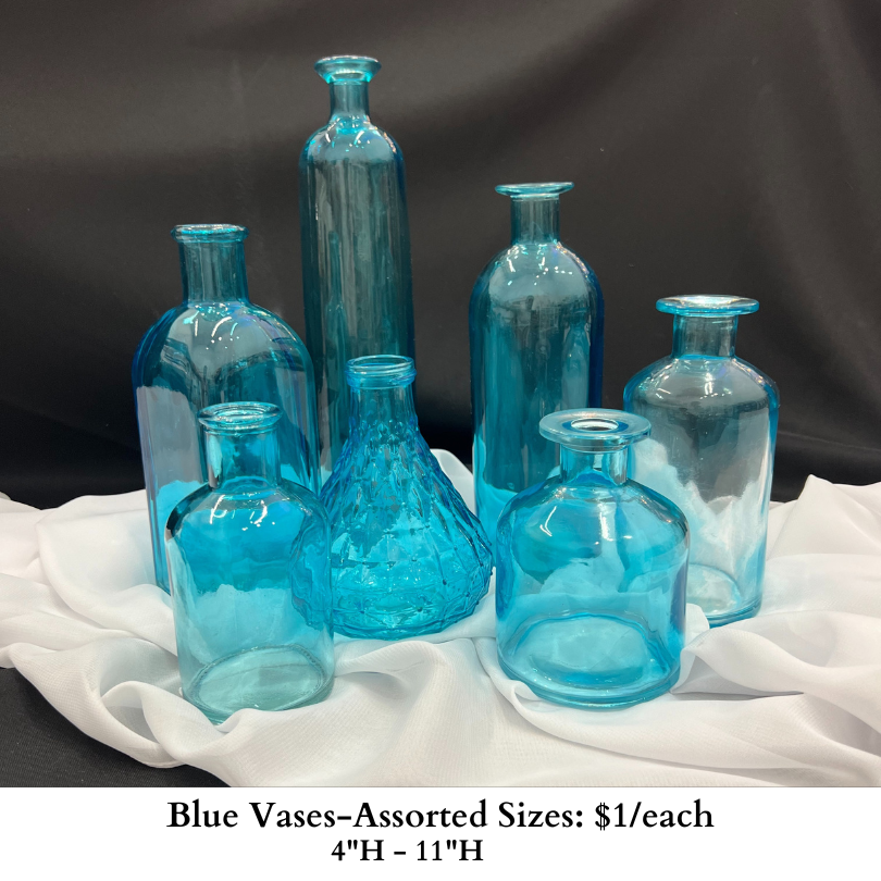 Blue Vases-Assorted Sizes