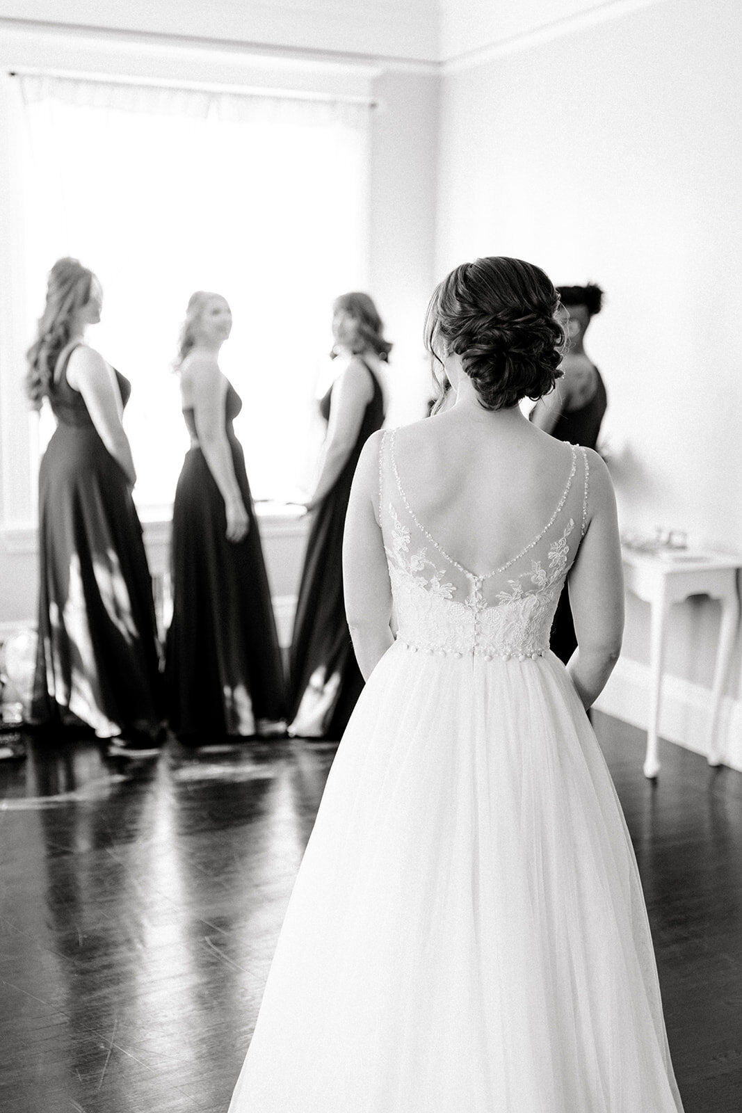 Bridesmaids First Look at Vizcaya Sacramento Wedding