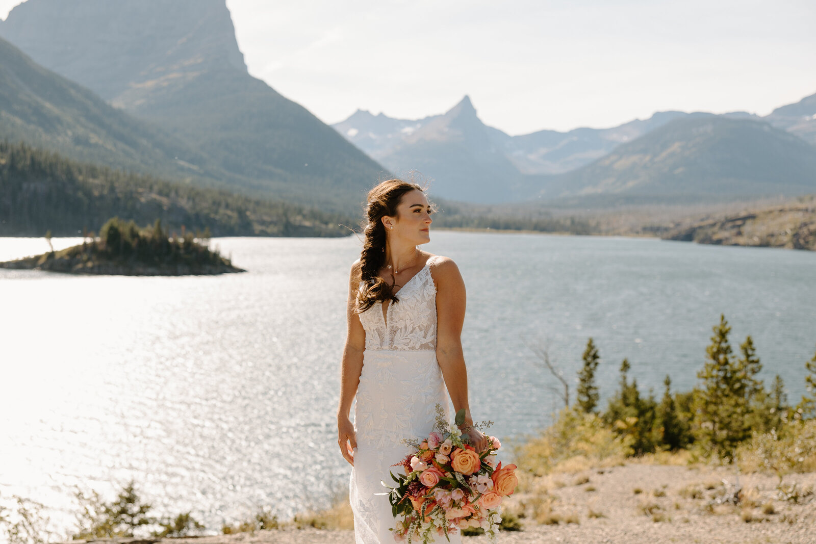 glacier national park bride