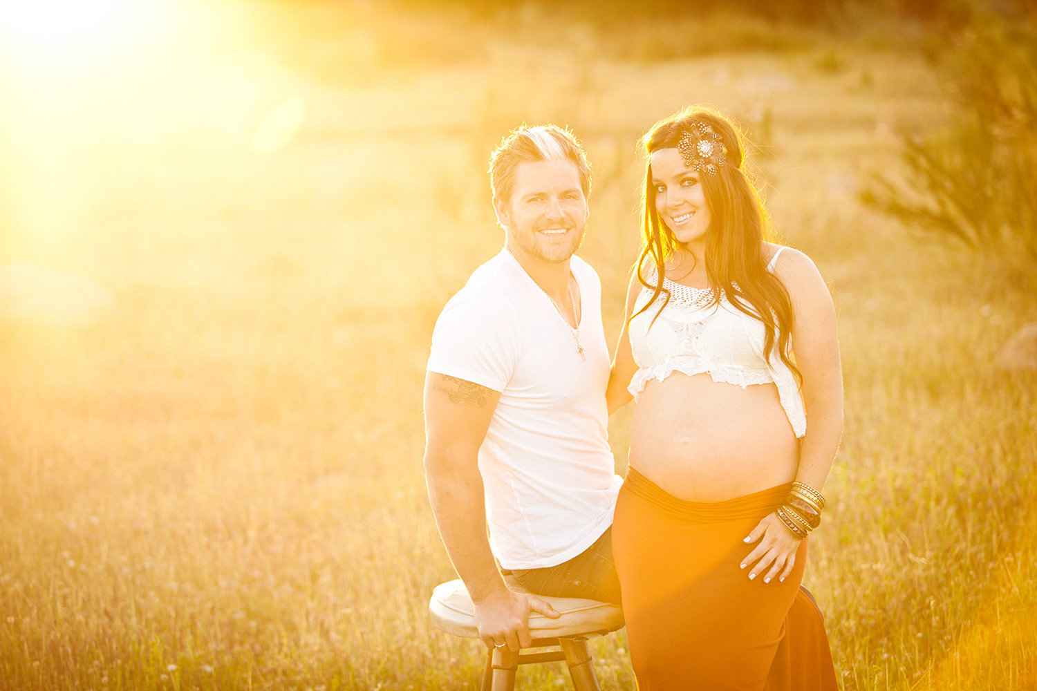 Golden hour Maternity Session with beautiful couple in San Diego.