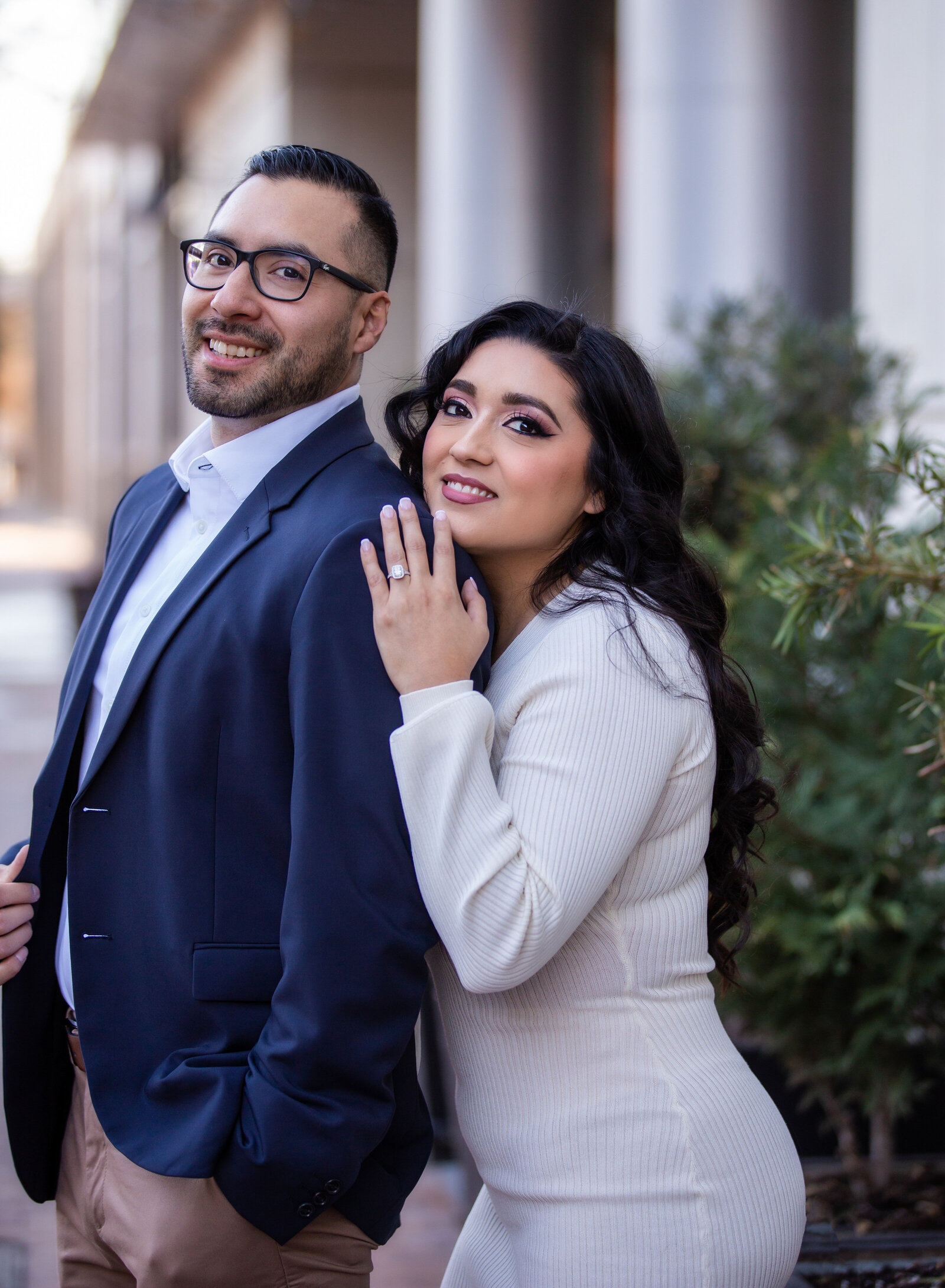 stylish couple downtown