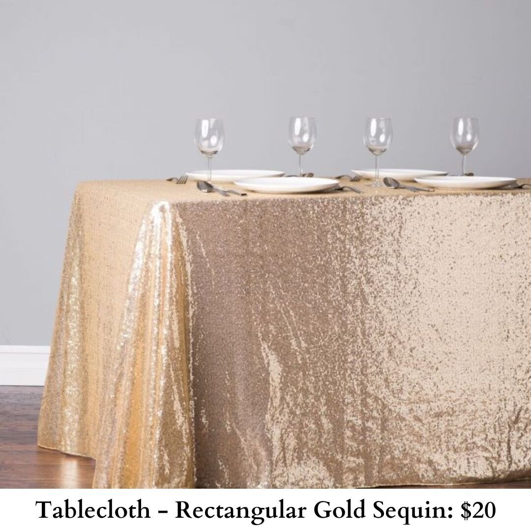 Tablecloth-Rectangular Gold Sequin-235