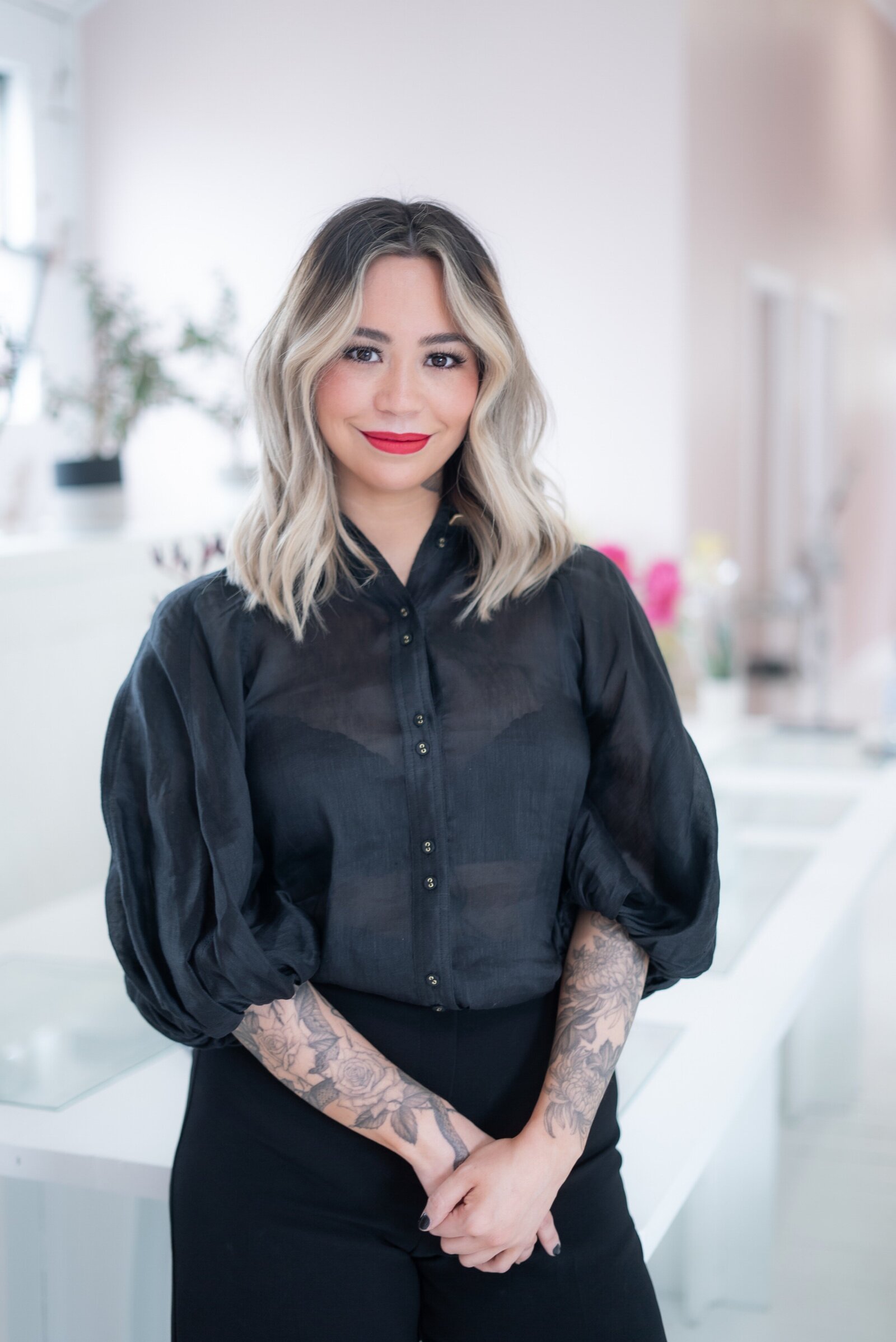 Sam standing in salon