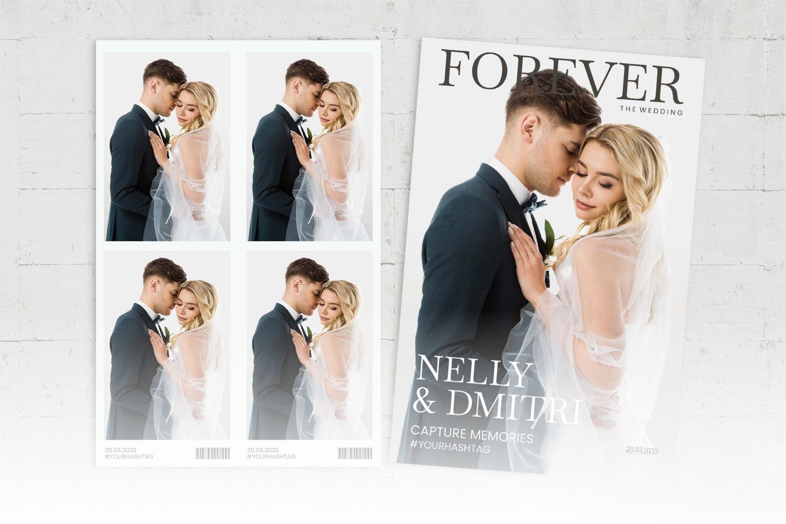 Customizable photobooth template designs for weddings and events in Los Angeles