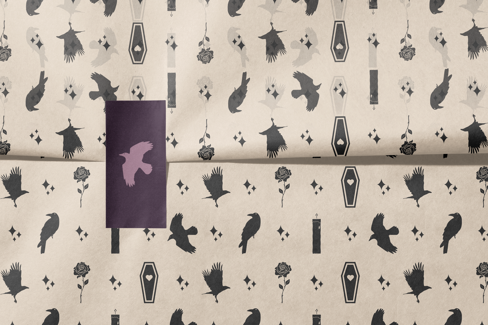 Wrapping Paper with Sticker Mockup by Creatsy®