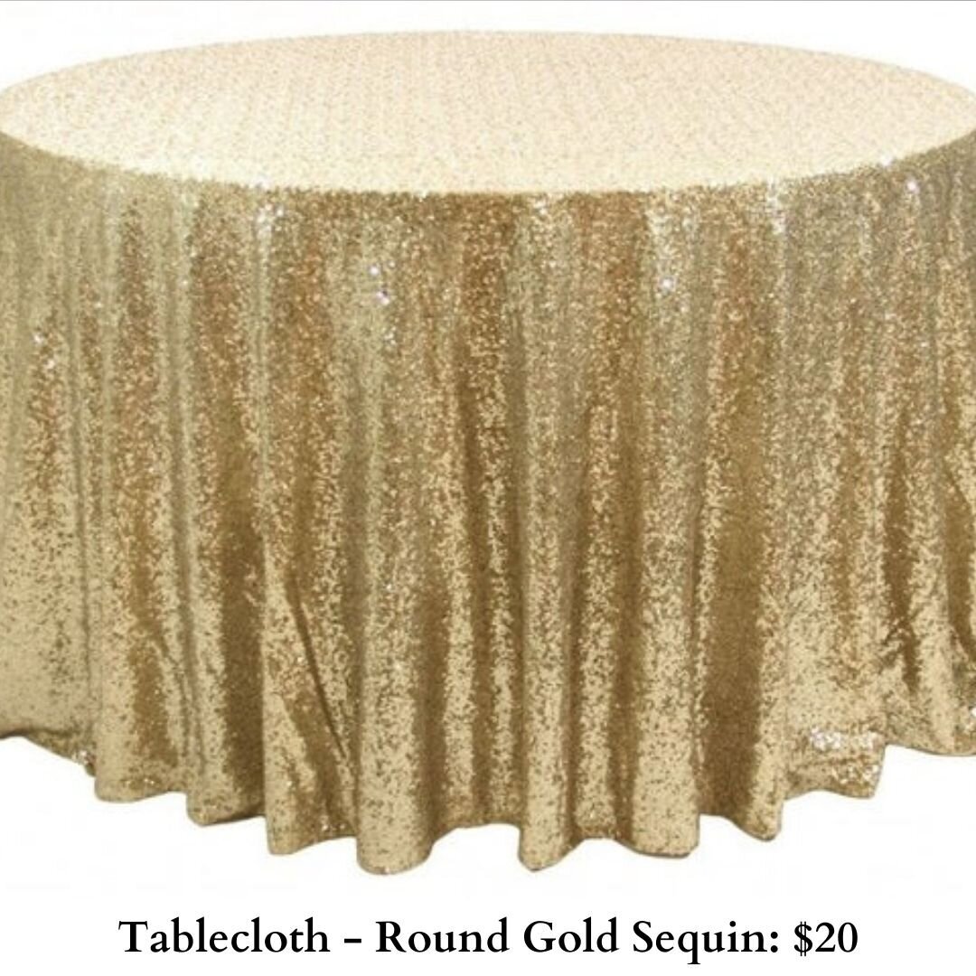 Tablecloth-Round Gold Sequin-371
