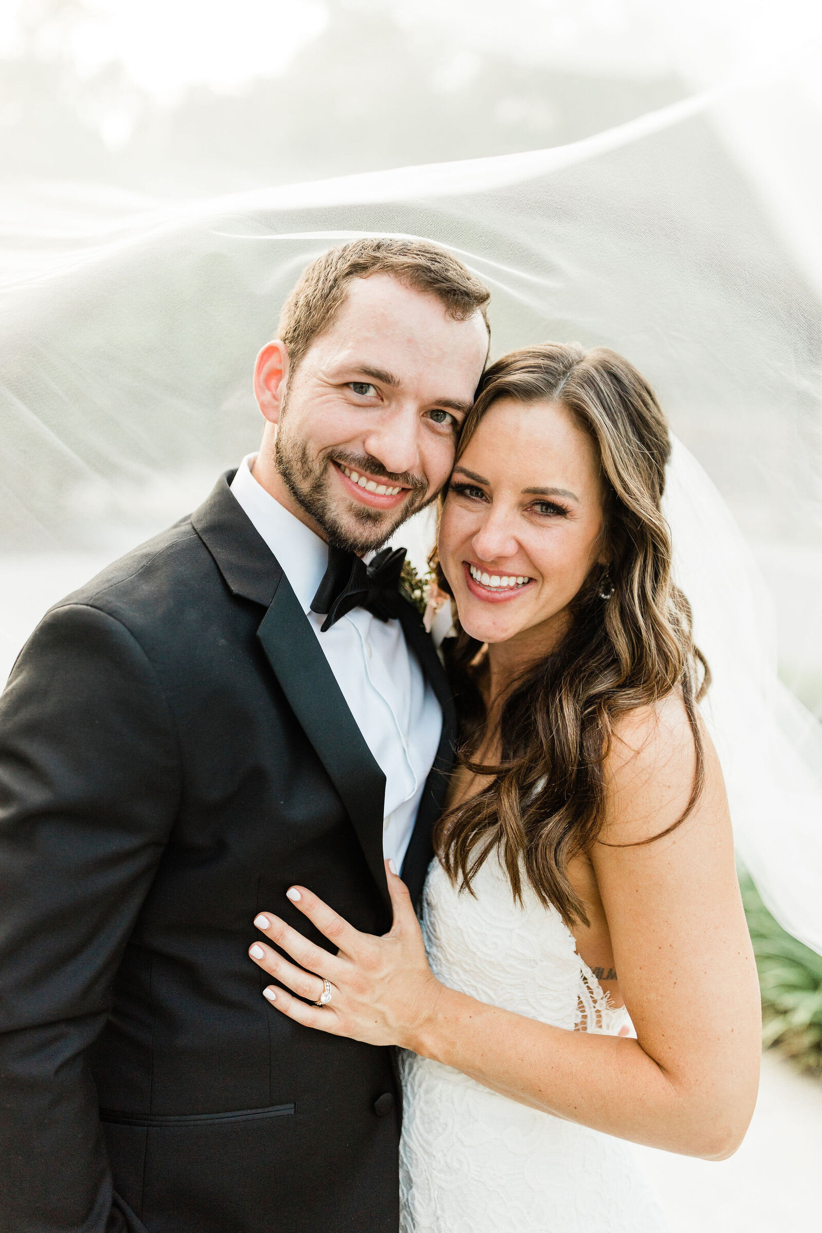 Under the Veil Wedding Day Photo | Wrightsville Manor, Wrightsville Beach NC | The Axtells Photo and Film