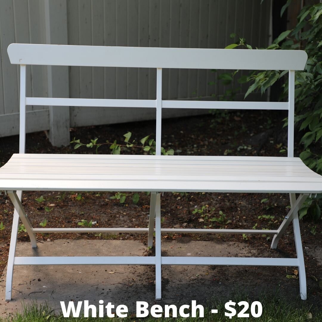 white bench