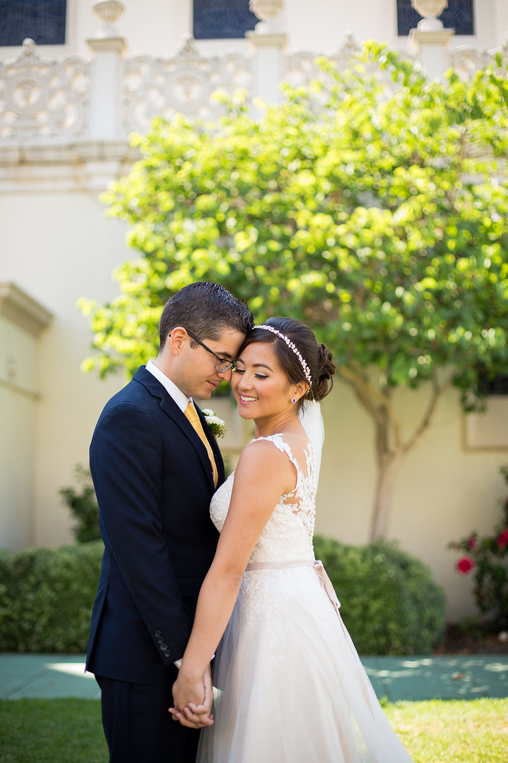 bride and groom at the immaculata