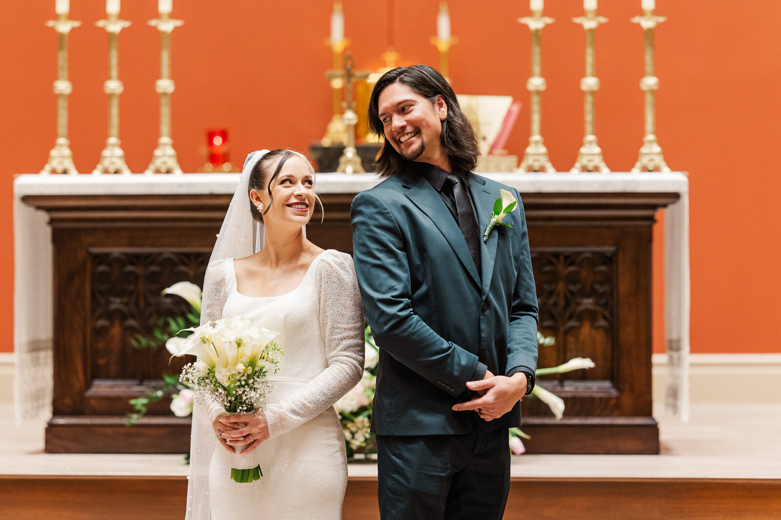 Bride-and-groom-looking-at-eachother