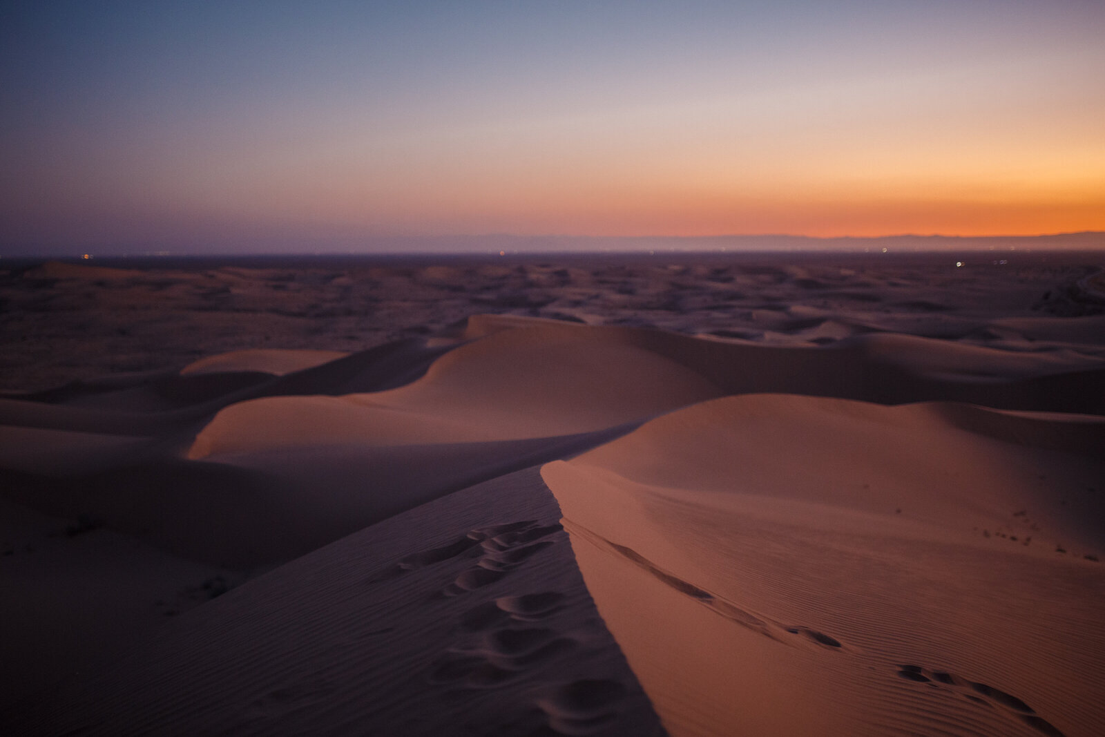algodones sand dunes landscape at sunset