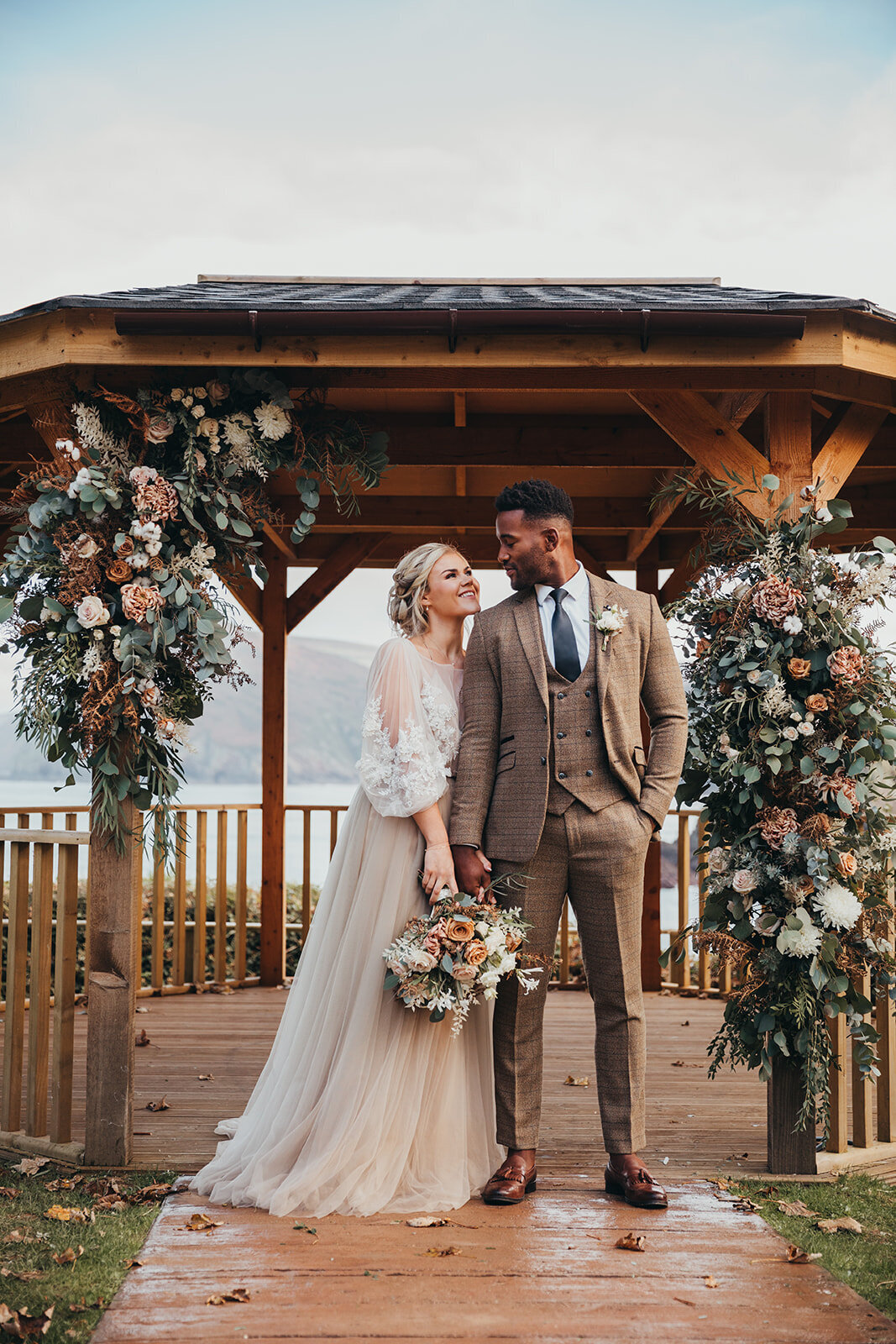 couple stand at ceremony area