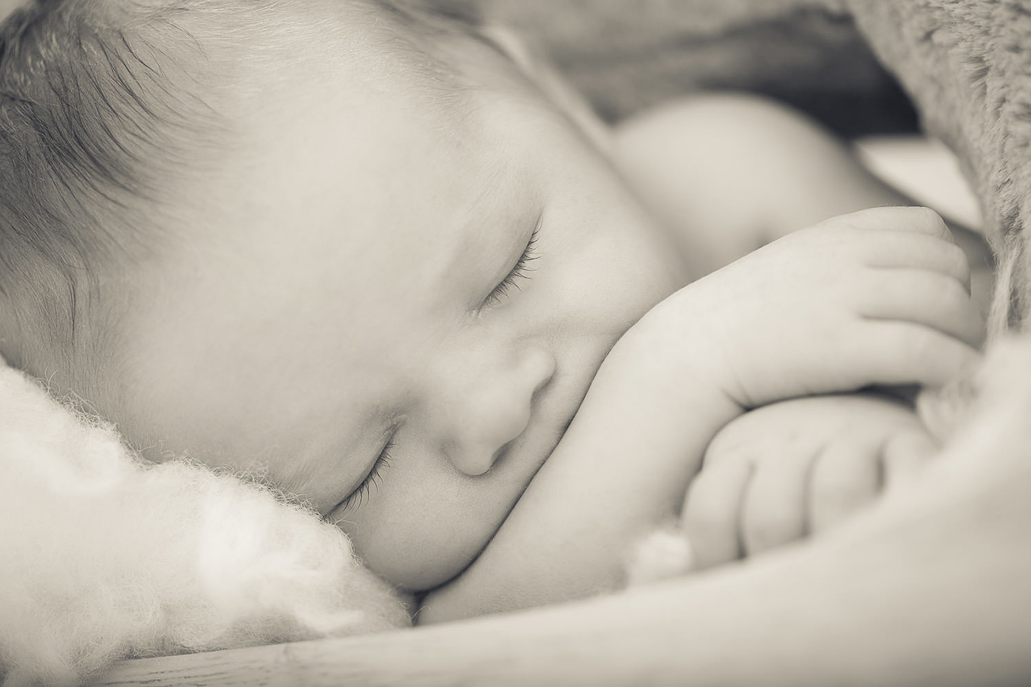 san diego newborn photographer | black and white with baby sleeping very sweet