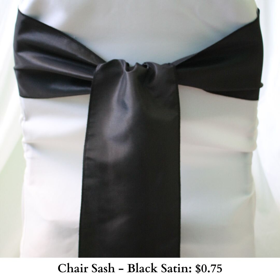 Chair Sash-Black Satin-223