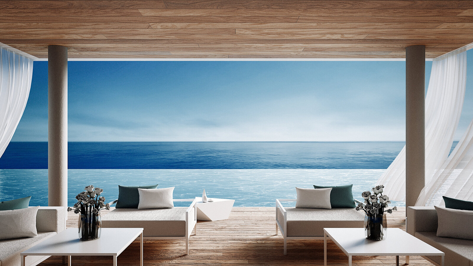 overlooking view of the ocean