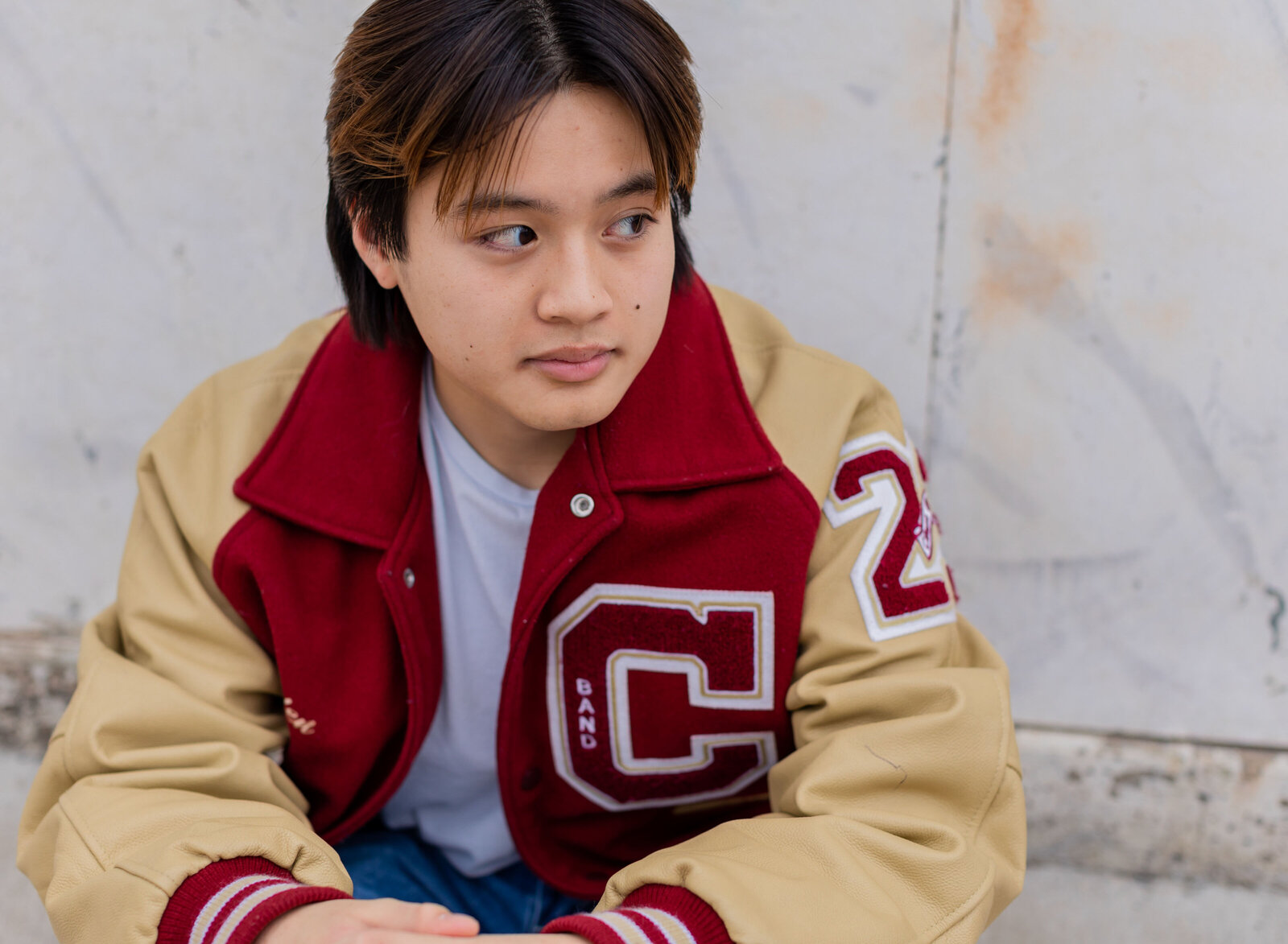 guy with letterman's jacket