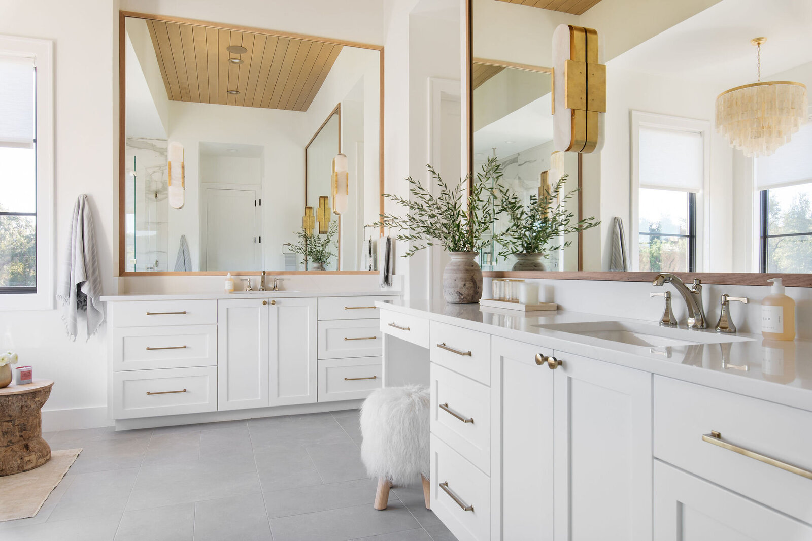 White and Oak Master Bathroom Design_Nuela Designs