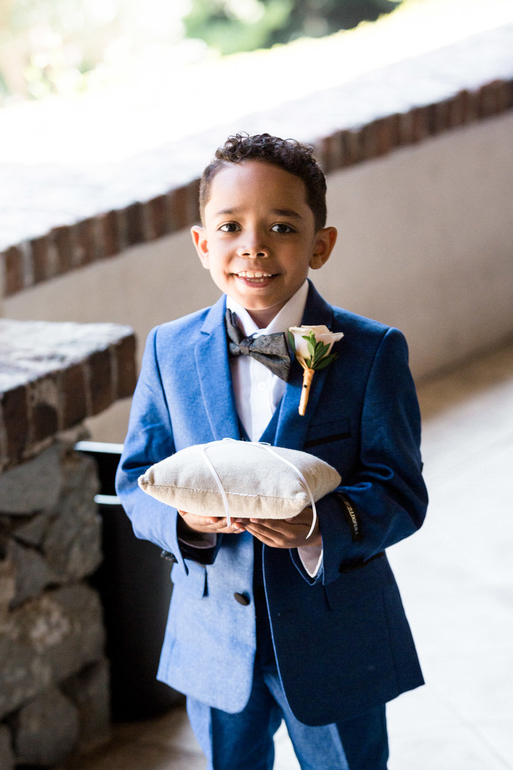 Ring bearer at Ralston White Retreat in San Francisco by Danielle Motif Photography