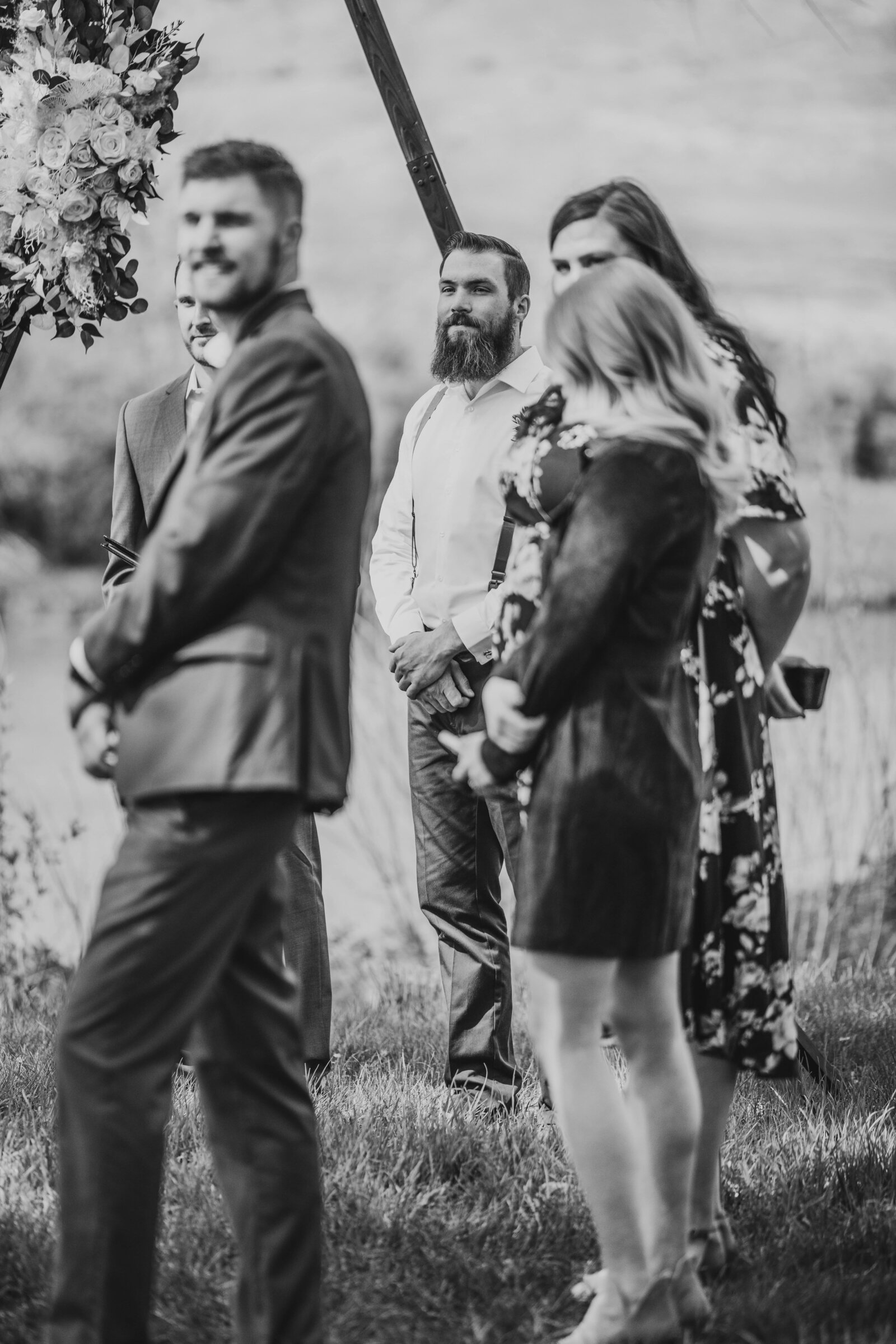 wedding party waiting for bride