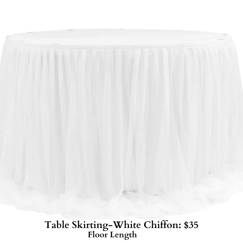 Table Skirting-White Chiffon-895