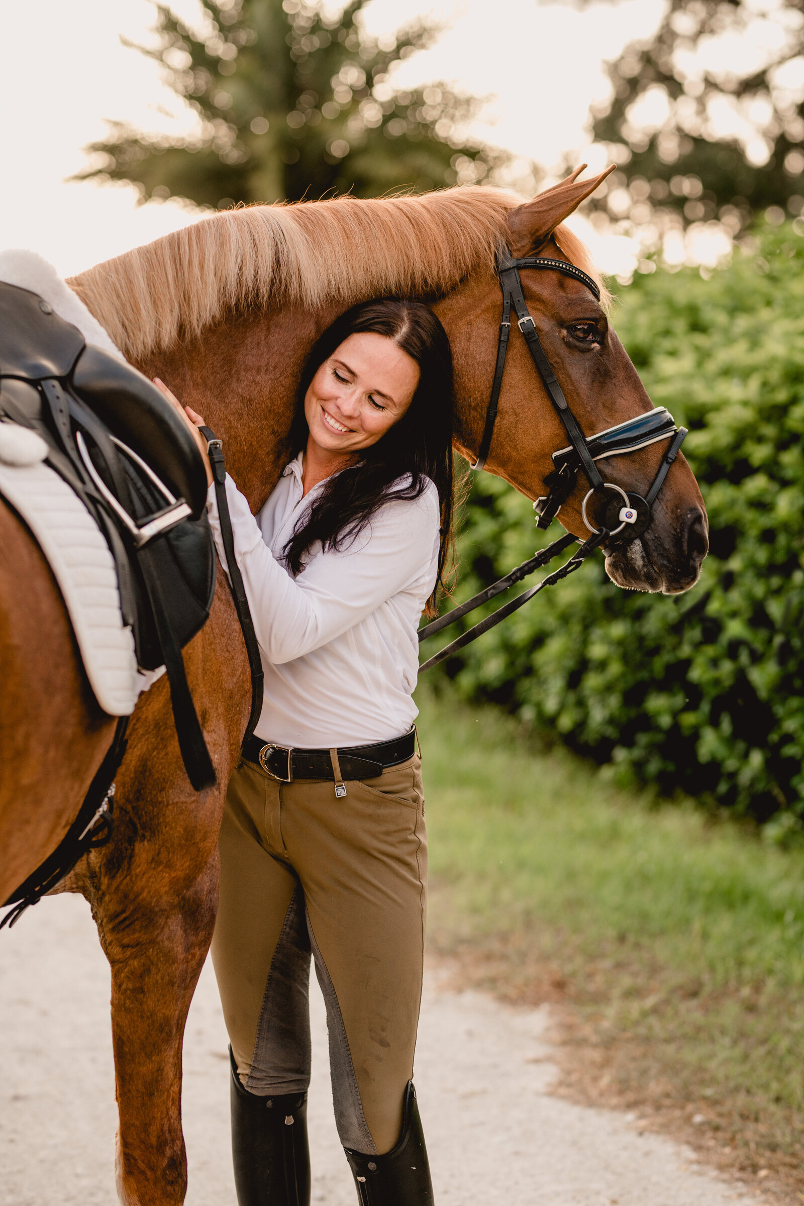 Dressage horse and rider in Ocala, Florida.