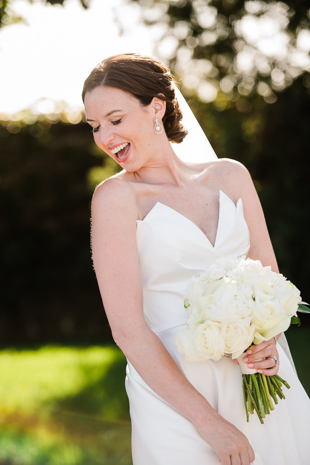 playful bridal portrait