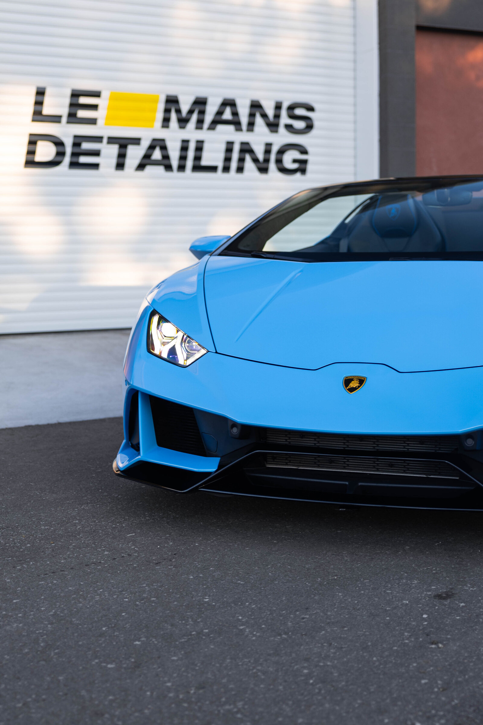 Blue Lamborghini Huracan EVO Spider PPF Ceramic Coating Le Mans Detailing Toronto Markham 3