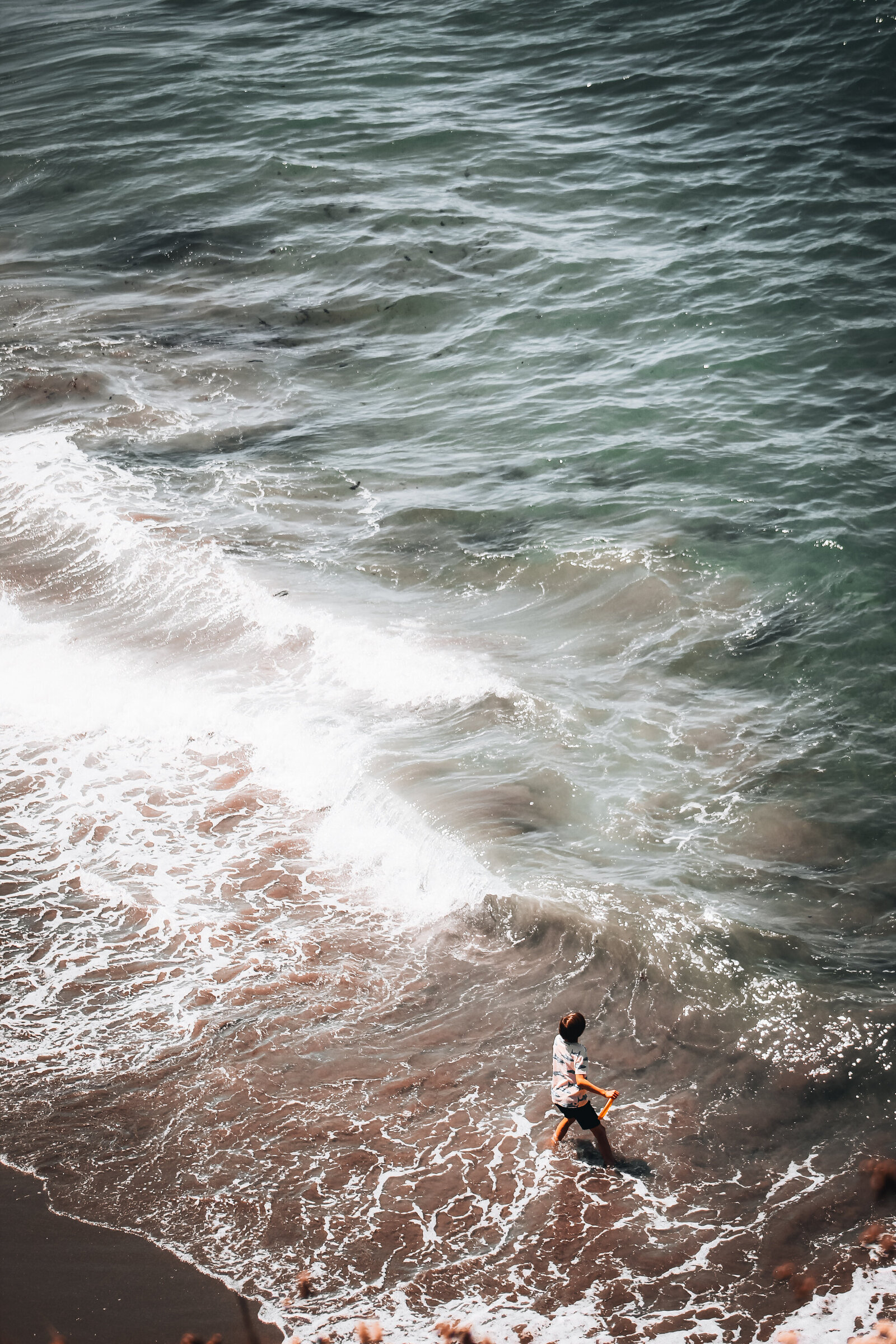 MoodyDramaticOceanWavesBeachAerialCaliforniaPhotography