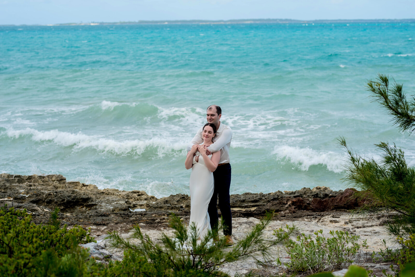 newlyweds in the Bahamas