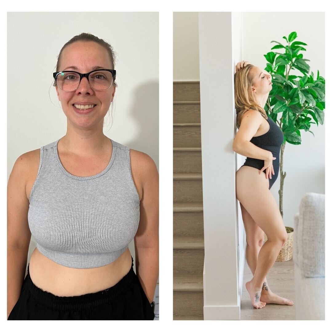woman before and after with boudoir make ups and black body suit