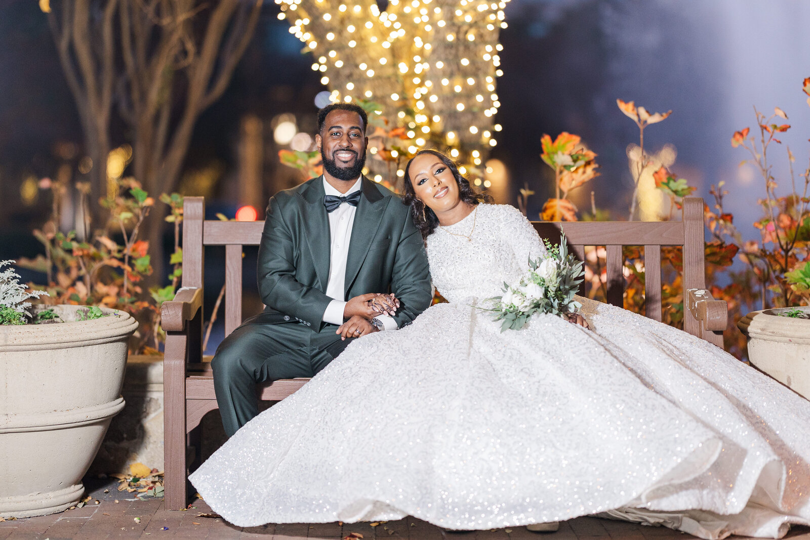 Night time outdoor couples photography