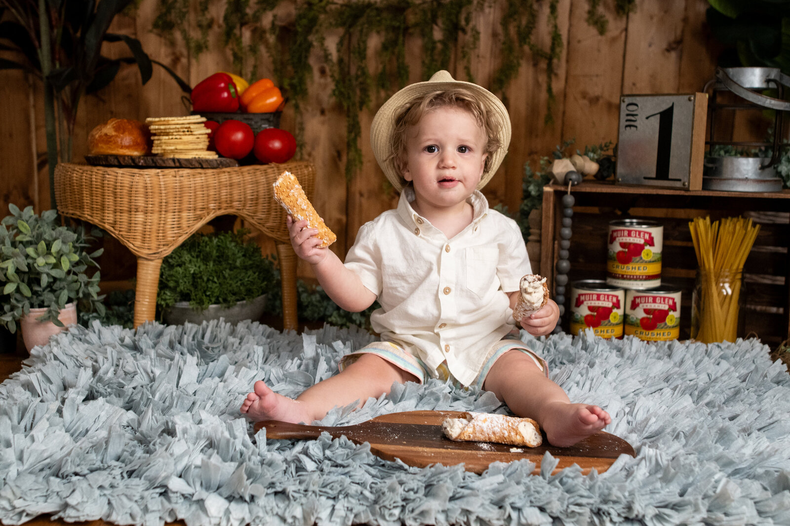 Holy Cannoli first birthday themed photoshoot
