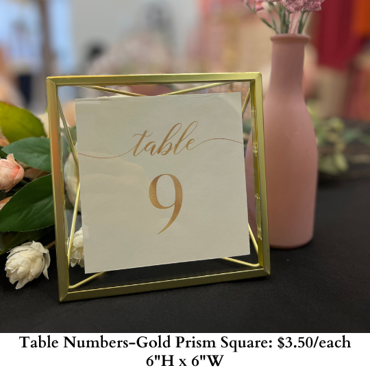 Table Numbers-Gold Prism Square-869