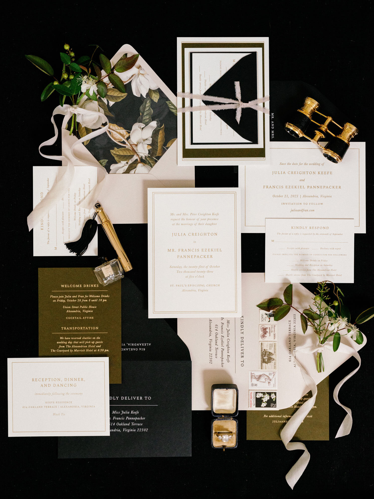 black-and-green-invitation-suite