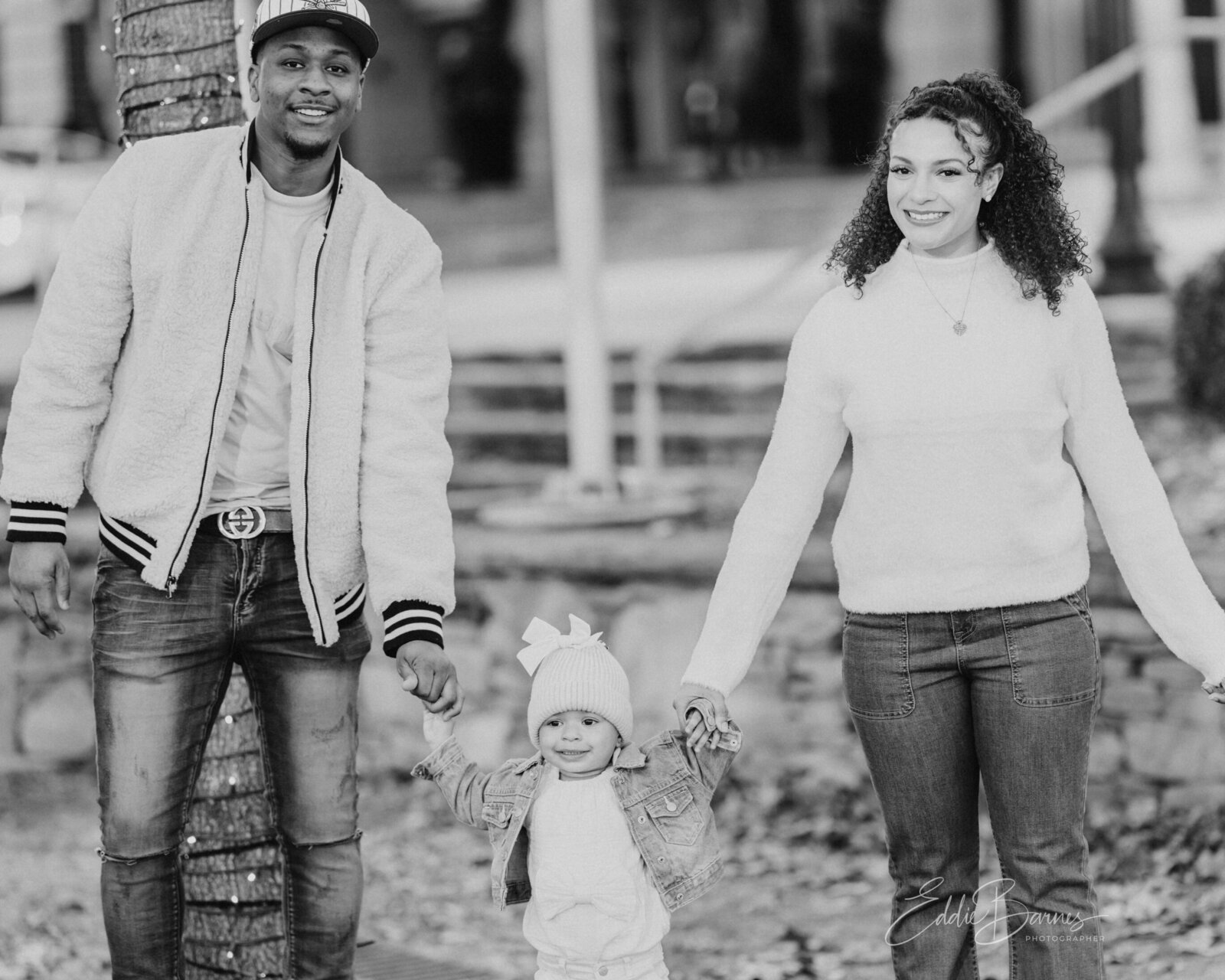 family walking in park