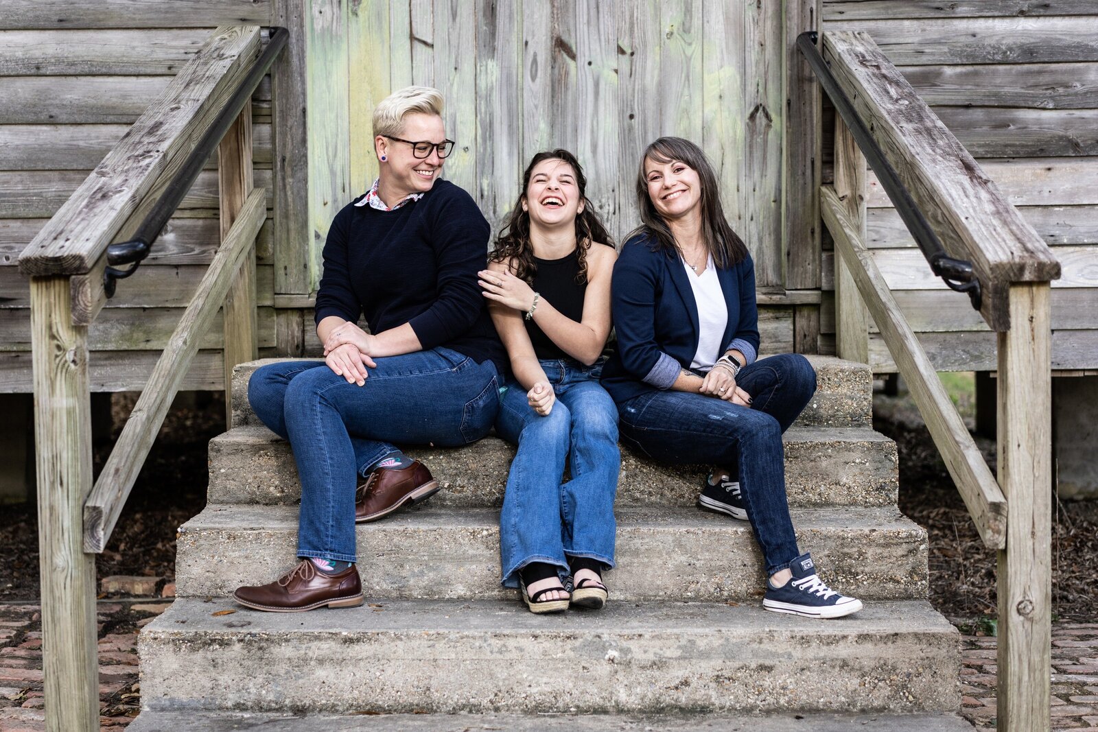 Family portrait at Dew Drop Inn in Mandeville Louisiana