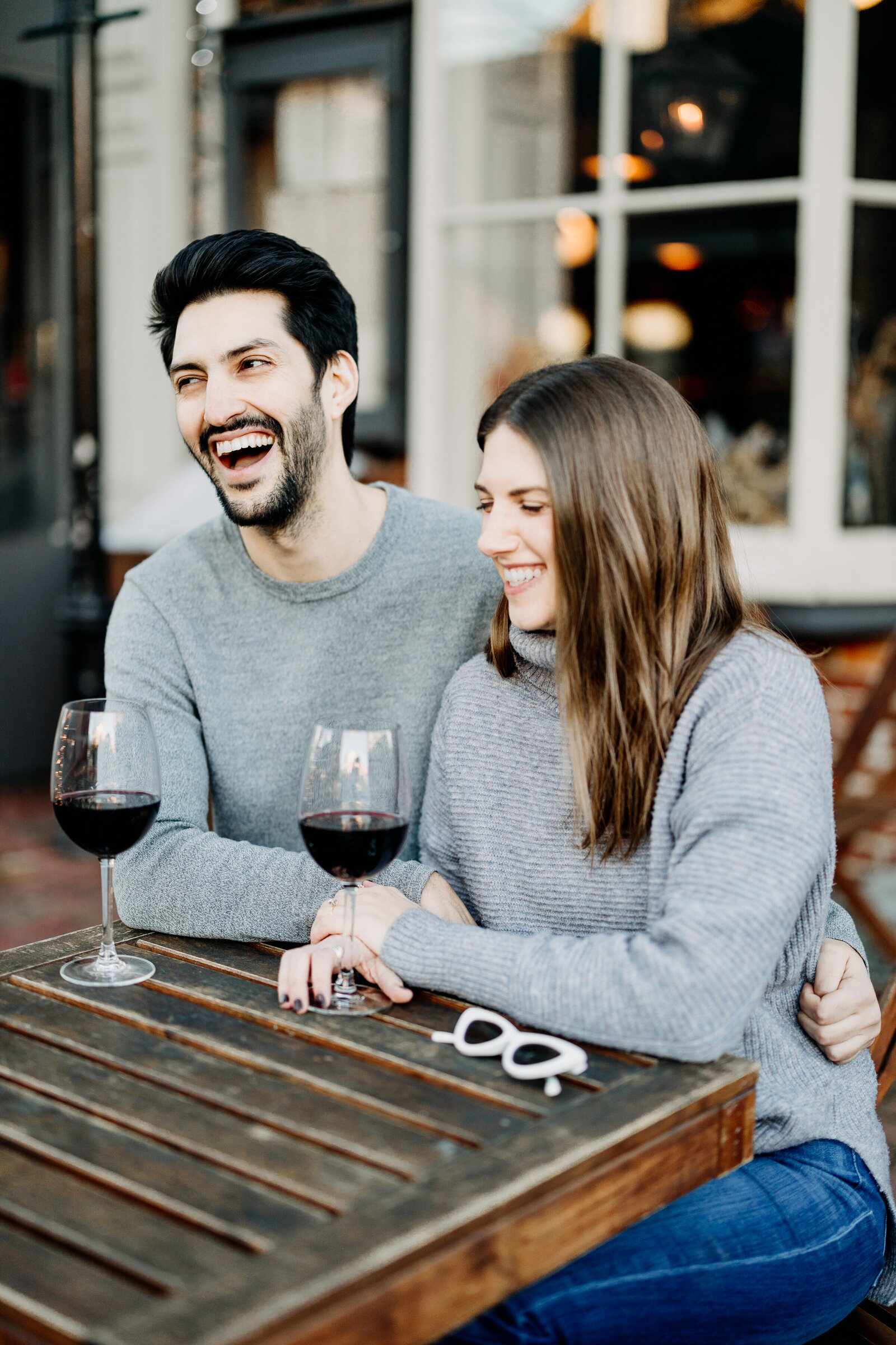 couple at wine bar