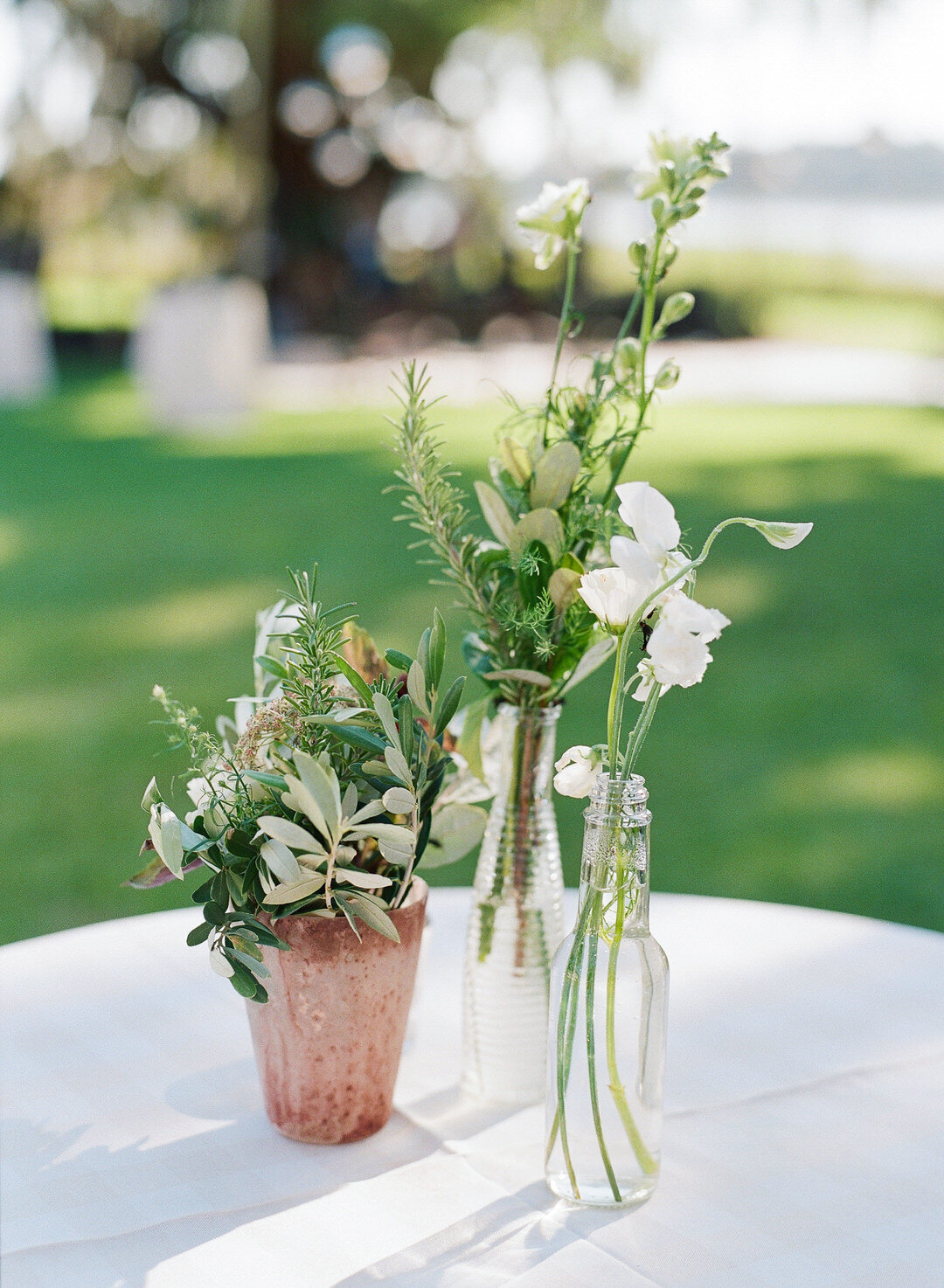 Flowers on Wedding Reception Table at Brays Island