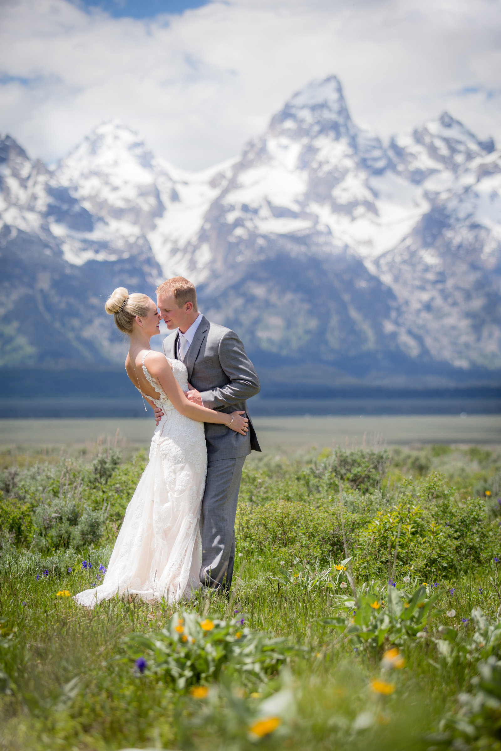 Grand Teton National Park wedding in wildflowers