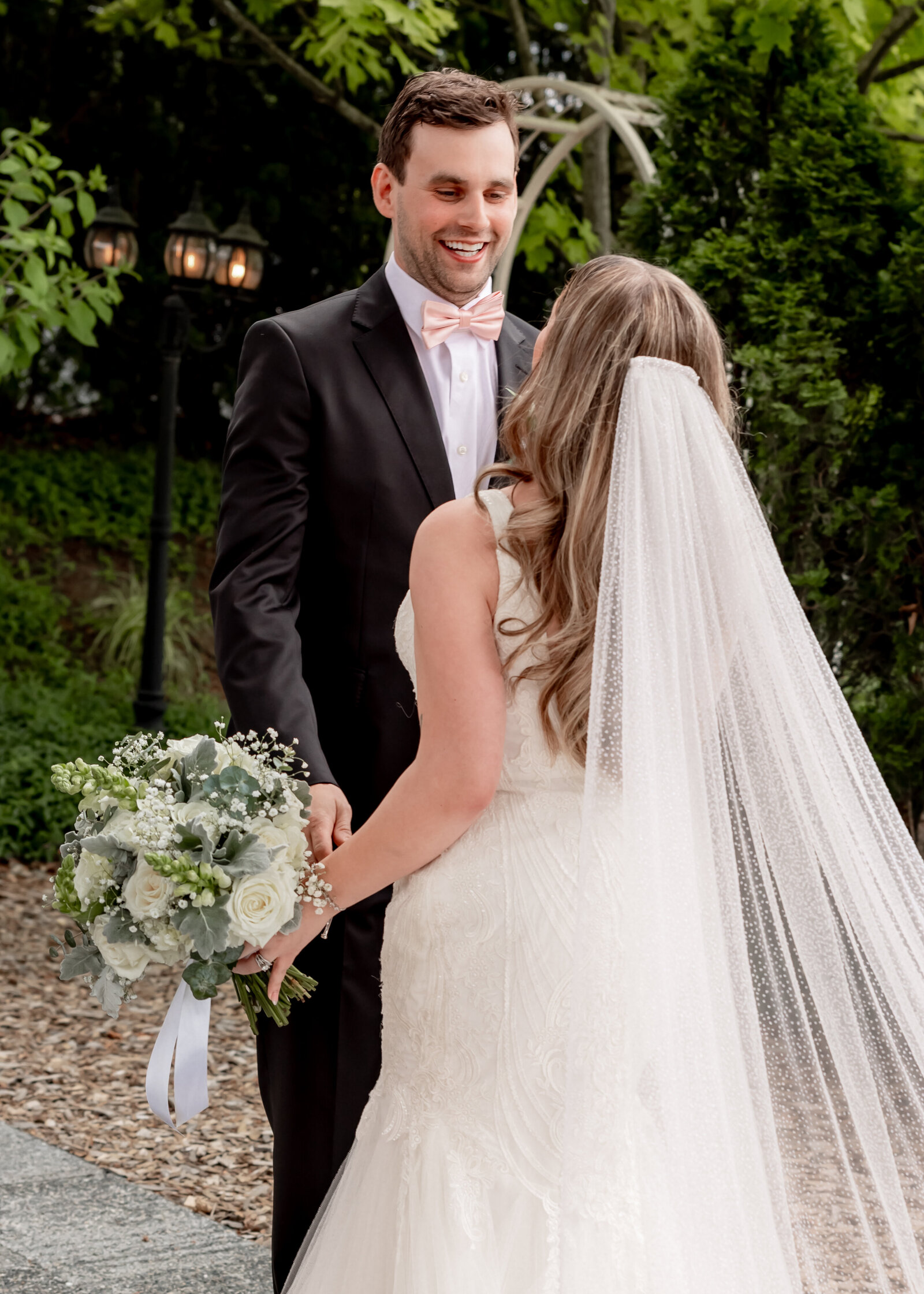 First look with Bride and Groom at the Troutdale House