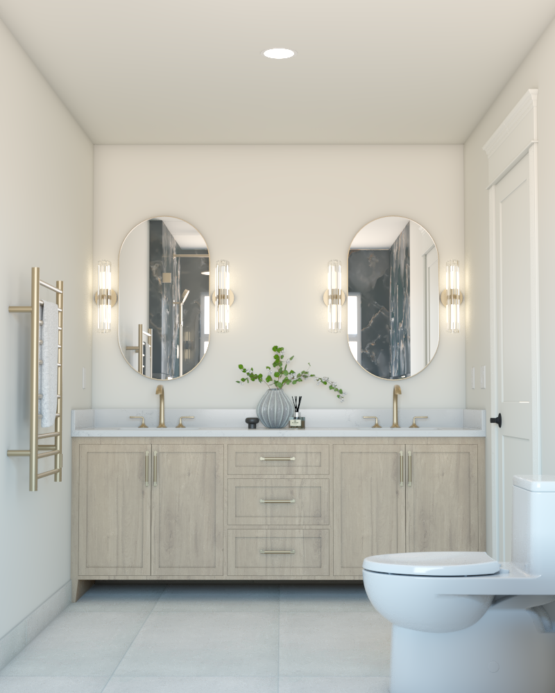 Modern bathroom vanity-gold accents- Align Interior Design