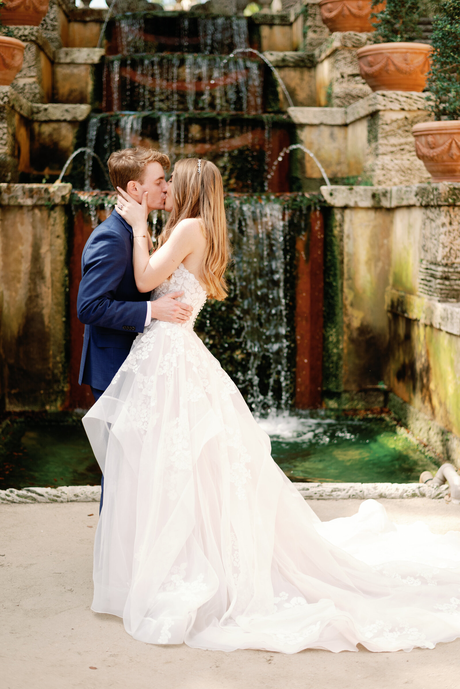 Bride and grooms first kiss after saying their vows