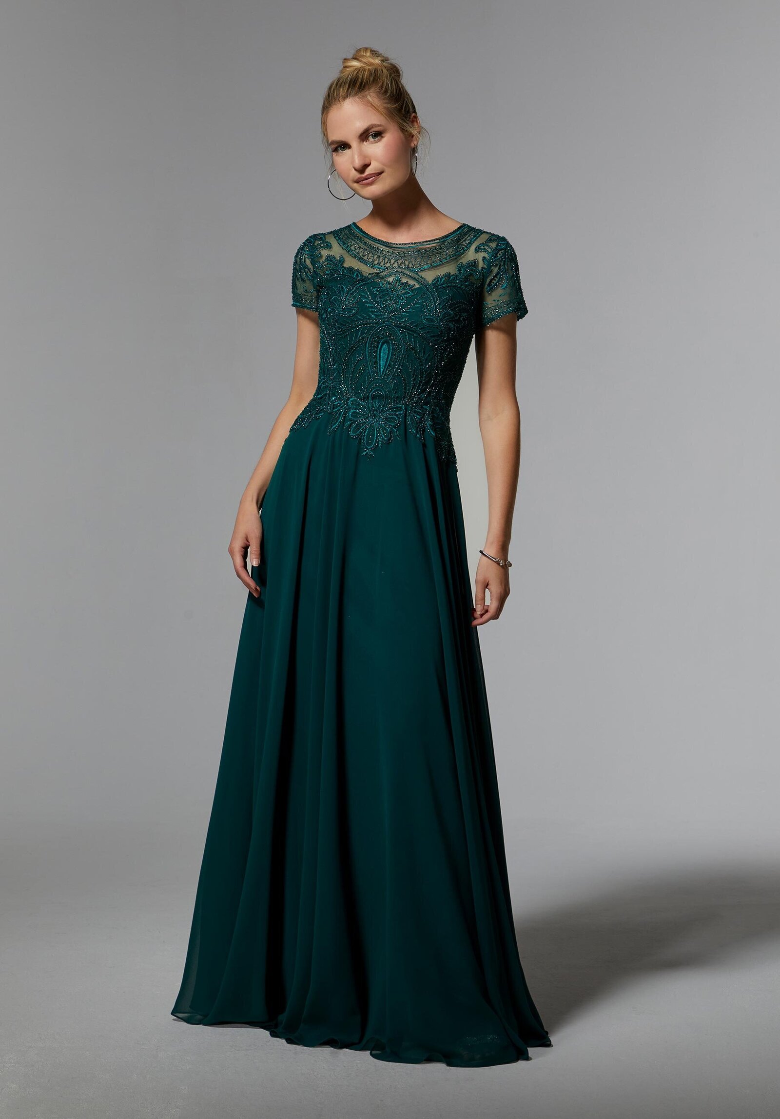 mgny bridesmaid dresses Mori Lee MGNY 72825 Detachable Sleeve Sweetheart Neck Dress