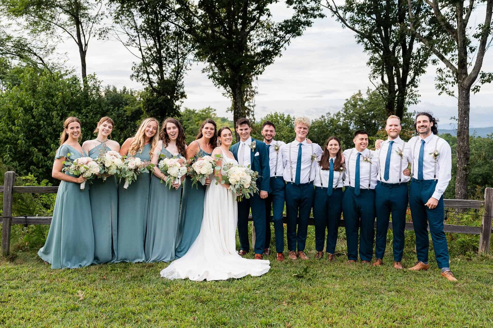 wedding party candid group photo North GA wedding venue terra incognita vineyard 