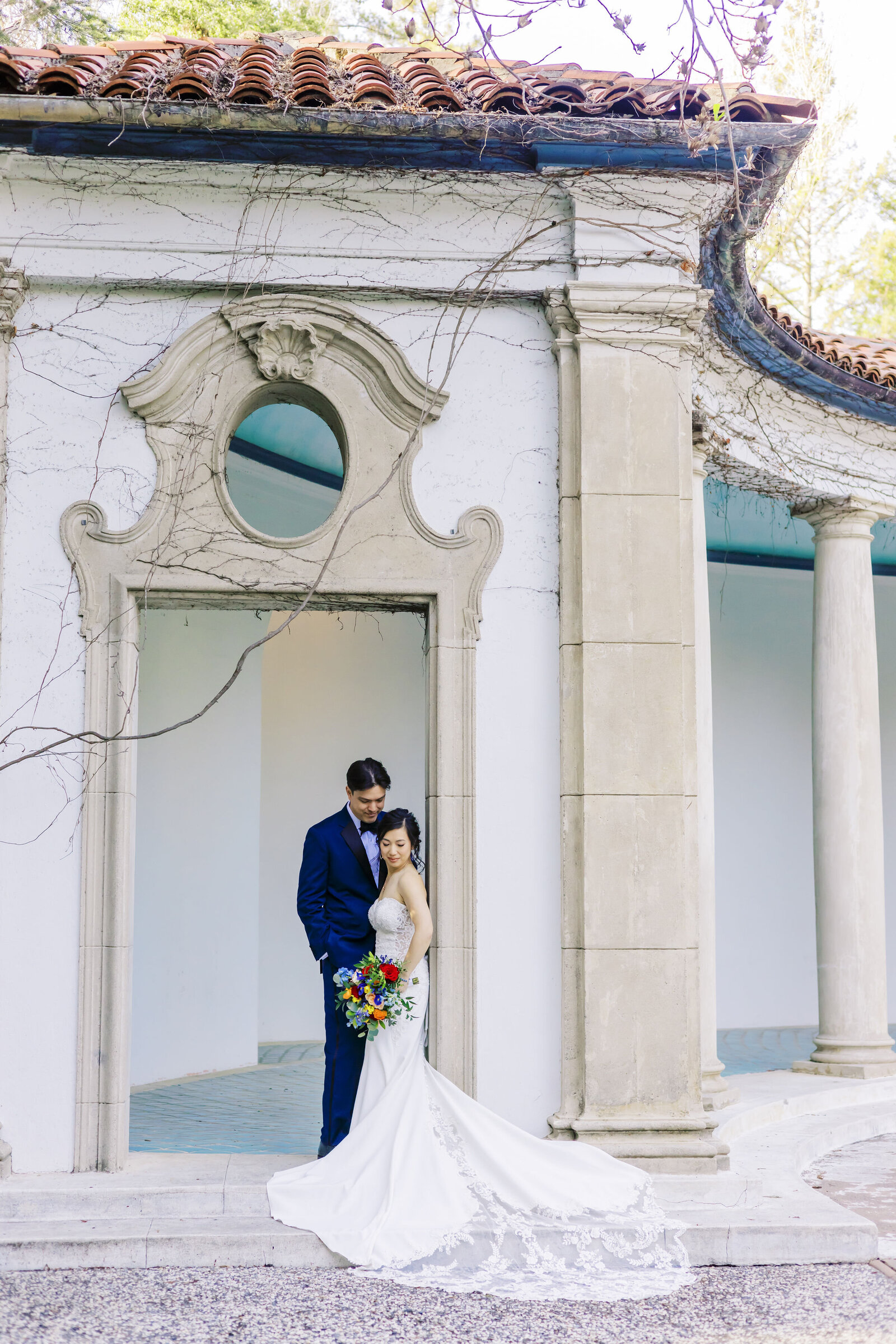 Bride and Groom at Hacienda de las Flores - Bay Area Wedding Photographer