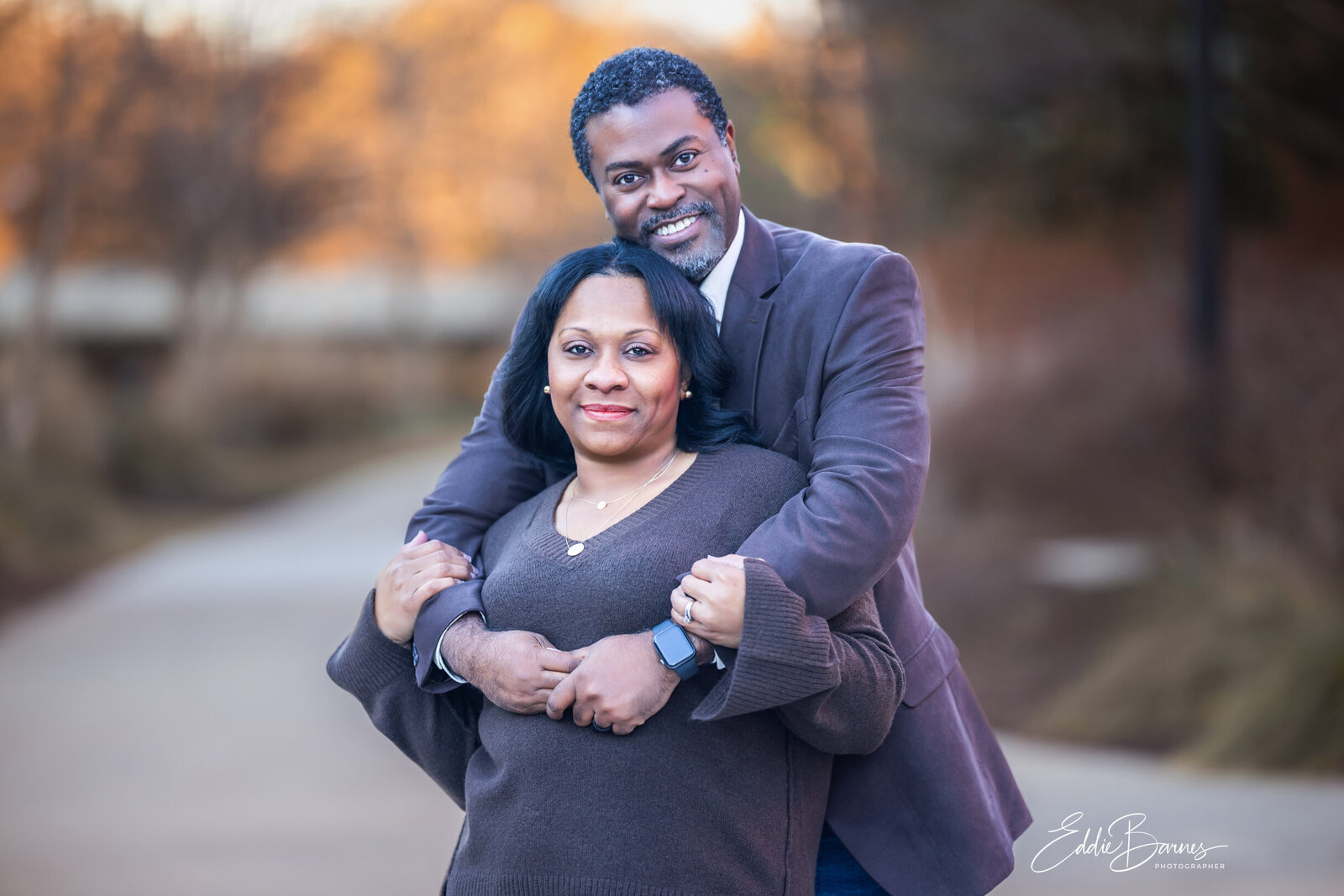 Elegant family posing in scenic Greenville SC.