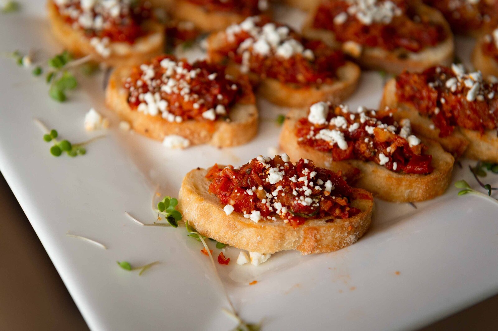 Holiday party food details.--2