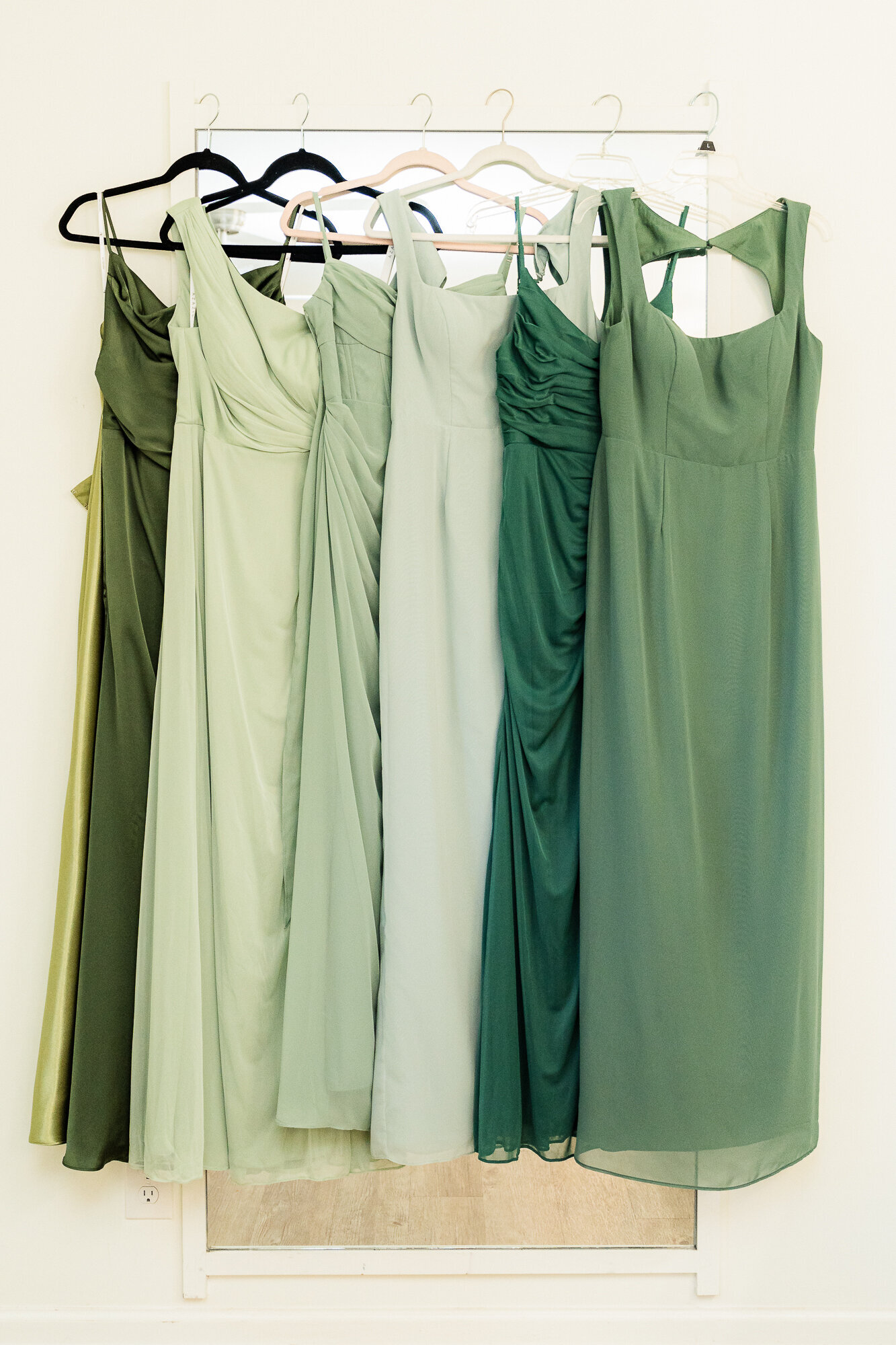 the bridesmaids dresses at the venue at Daisy Hill